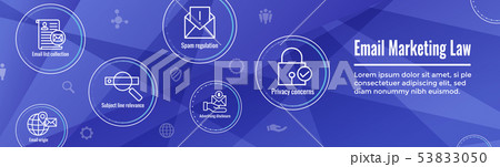 Email Marketing Rules and Regulations Icon Set & 53833050
