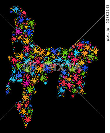 Mosaic Hamilton Island Map of Colorful Marijuana Leaves Mosaic Hamilton Island Map of Colorful Marijuana Leaves 53833145