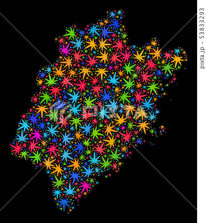 Mosaic Fujian Province Map of Colorful Hemp Leaves Mosaic Fujian Province Map of Colorful Hemp Leaves 53833293