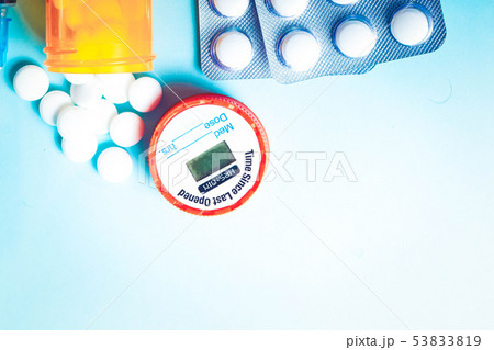 Healthcare concept on blue 53833819