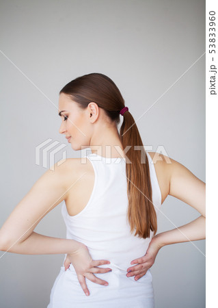 Woman Having Painful Stomachache, Female Suffering From Abdominal Pain 53833960