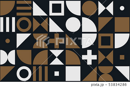 Bauhaus art vector simple shape pattern background 53834286