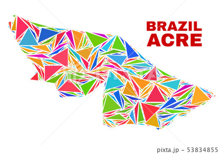 Acre State Map - Mosaic of Color Triangles Acre State Map - Mosaic of Color Triangles 53834855
