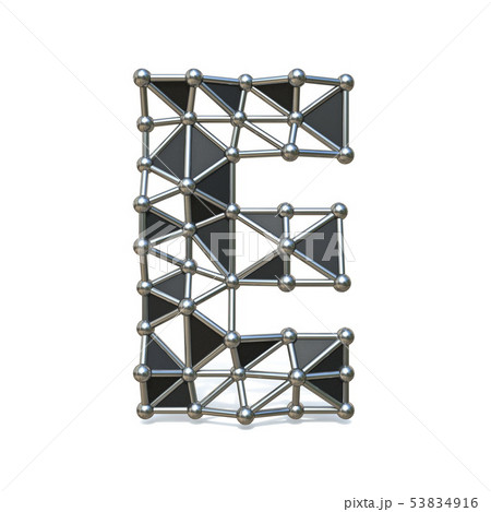 Wire low poly black metal Font Letter E 3D Wire low poly black metal Font Letter E 3D 53834916