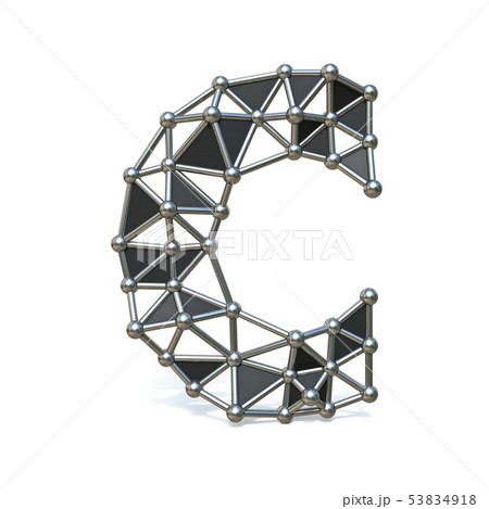 Wire low poly black metal Font Letter C 3D Wire low poly black metal Font Letter C 3D 53834918