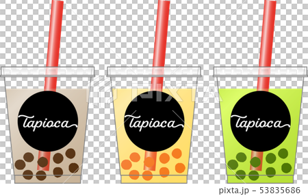 タピオカドリンクのイラスト3点セット 53835686