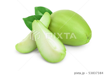 fresh Chayote vegetable isolated on white background fresh Chayote vegetable isolated on white background 53837384