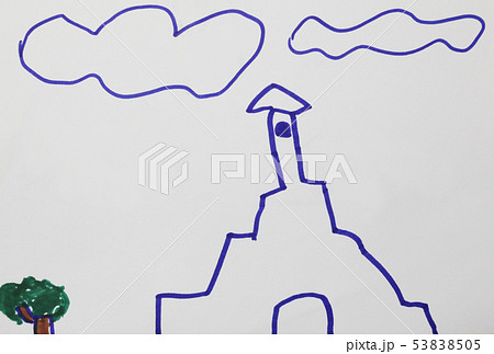 児童画・大きいお家 53838505