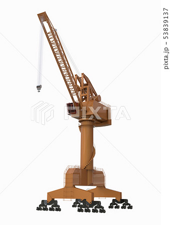 Crane port. 3d illustration. Isolated on the white background Crane port. 3d illustration. Isolated on the white background 53839137