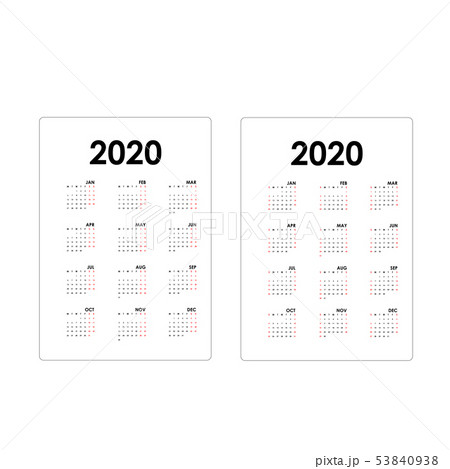 2020 Calendar Template.Calendar 2020 Set of 12 53840938