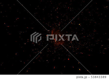 fire flames with sparks on black background 53843389