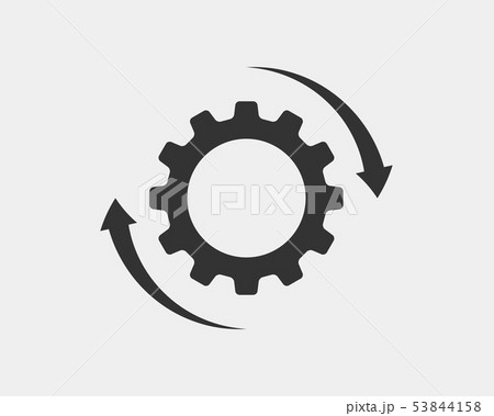 Metal gears and cogs vector. Gear icon flat 53844158