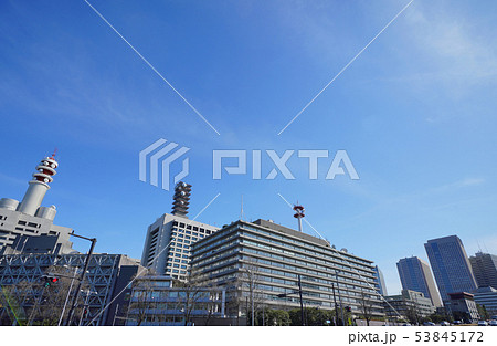 日本の東京都市景観 「国会前」から霞が関の官庁街などを望む 日本の東京都市景観 「国会前」から霞が関の官庁街などを望む 53845172