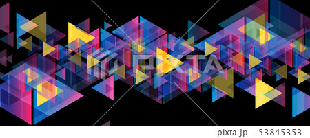 Colorful neon retro triangles tech abstract 53845353