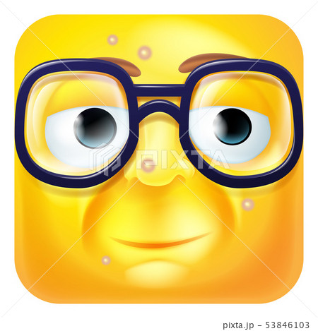 Nerdy Geek Emoji Emoticon Icon Cartoon Character 53846103
