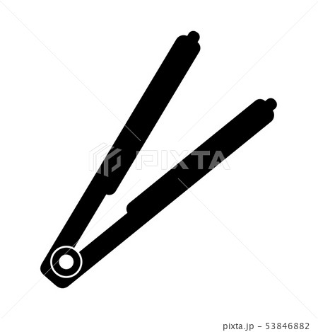 Black and white hair straightener silhouette 53846882