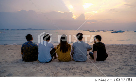 Group of Thai people, Asian friends, clanging Group of Thai people, Asian friends, clanging 53847793
