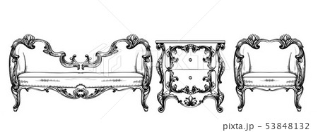 Rich baroque armchair Vector. Imperial style Rich baroque armchair Vector. Imperial style 53848132