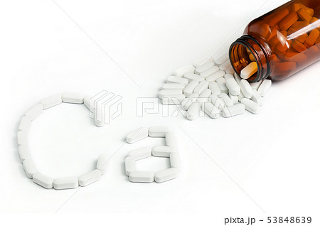 Top View Of White Calcium Pills. Top View Of White Calcium Pills. 53848639
