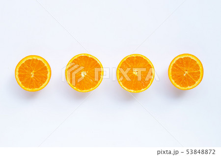 Fresh orange citrus fruit isolated on white 53848872