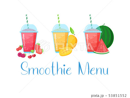Vegeterian Smoothie Shake Cocktail Collectionのイラスト素材