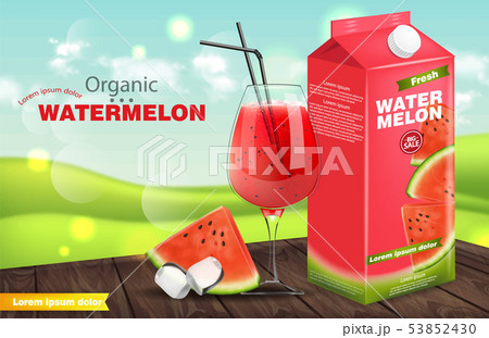 Watermelon juice Vector realistic. Product 53852430