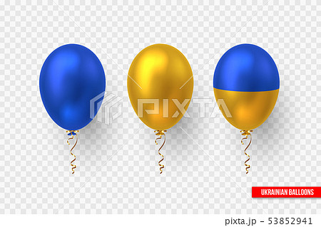 Balloons in traditional color of Ukrainian flag. 53852941