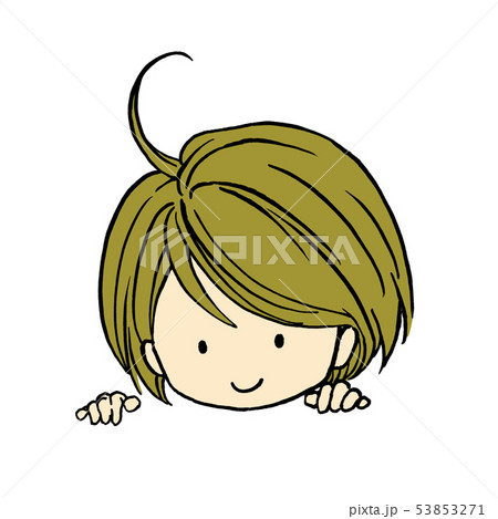 女子高生 顔 かわいい シンプルのイラスト素材