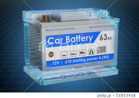 Visualization 3d cad model of Car Battery 53853438