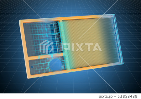 Visualization 3d Cad Model Of Air Filterのイラスト素材