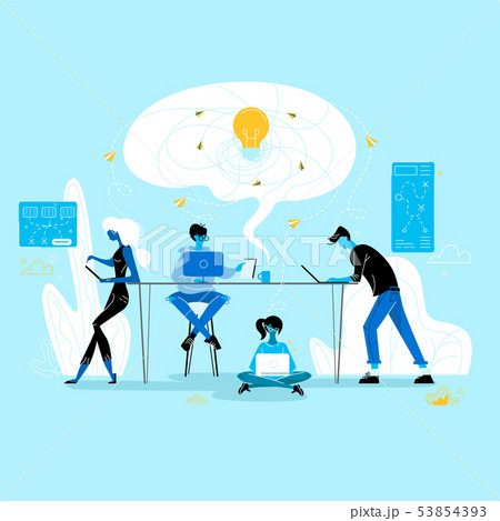 Creative Crisis. Business People Group in Office Creative Crisis. Business People Group in Office 53854393
