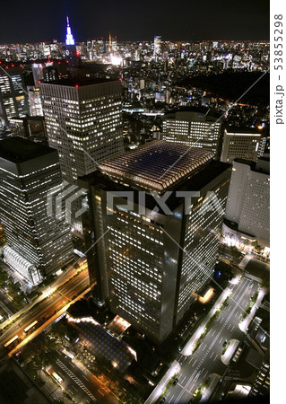 日本の東京都市景観　東京の夜景（東京タワーやNNTドコモ代々木ビル、六本木ヒルズなど） 53855298