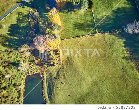 Farm at autumn in Woodstock, Vermont, USA 53857505