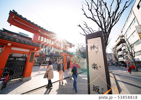 日本の東京都市景観 神楽坂・毘沙門天善國寺などを望む 日本の東京都市景観 神楽坂・毘沙門天善國寺などを望む 53858818