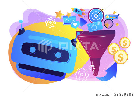 AI-powered marketing tools concept vector illustration. 53859888
