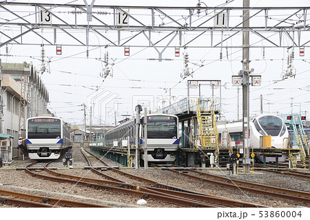 勝田車両センターに留置中のE531系電車 53860004