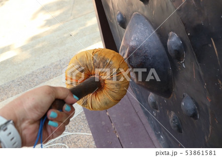 Old bell gong in temple Old bell gong in temple 53861581