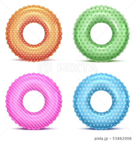 Realistic Detailed 3d Color Swim Rings In Different Patterns Set. Vector Realistic Detailed 3d Color Swim Rings In Different Patterns Set. Vector 53862006