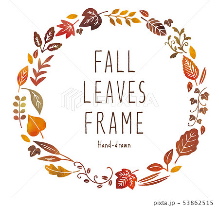 秋の葉っぱフレーム水彩 秋の葉っぱフレーム水彩 53862515