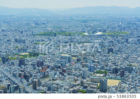 大阪　都市景観　あべのハルカスから南方向    　　　　 53863505