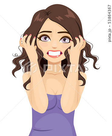 Angry stressed woman furious hysterical breakdown 53864367