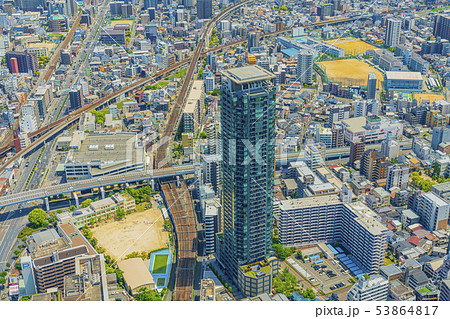 大阪 都市景観 あべのハルカス周辺 の写真素材