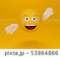 Presenting emoji on orange background, greeting emoticon 53864866