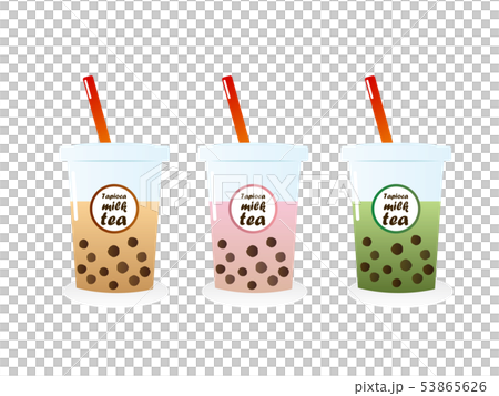 タピオカミルクティーのイラスト素材 53865626