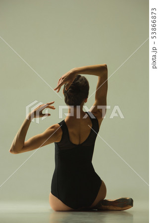 Young graceful female ballet dancer dancing in mixed light Young graceful female ballet dancer dancing in mixed light 53866873