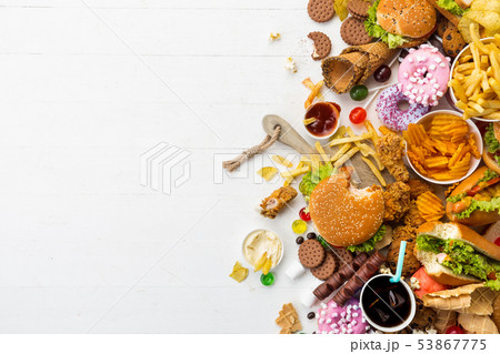 Fast food dish on white background 53867775