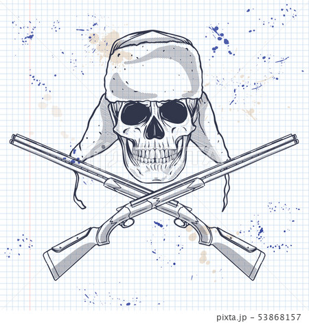 Hand drawn hunter skull Hand drawn hunter skull 53868157
