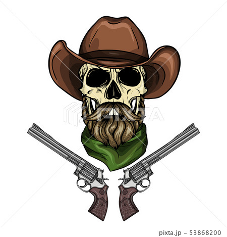 Color skull with cowboy 53868200