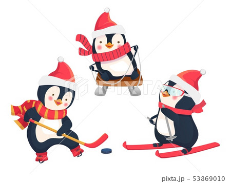 active penguins in winter concept active penguins in winter concept 53869010