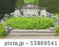 Ornamental grey stone staircase and balustrade 53869541